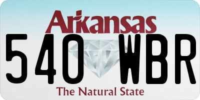 AR license plate 540WBR