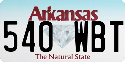 AR license plate 540WBT