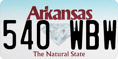 AR license plate 540WBW