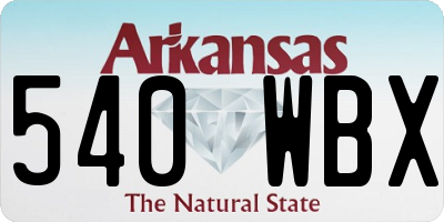 AR license plate 540WBX