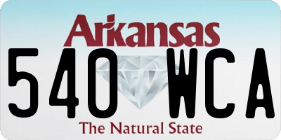 AR license plate 540WCA