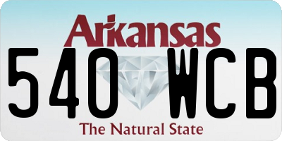 AR license plate 540WCB