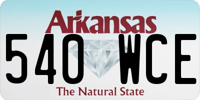 AR license plate 540WCE