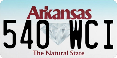 AR license plate 540WCI