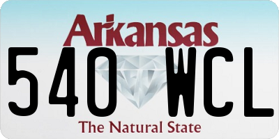 AR license plate 540WCL