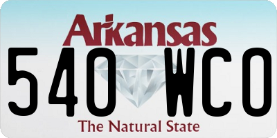AR license plate 540WCO