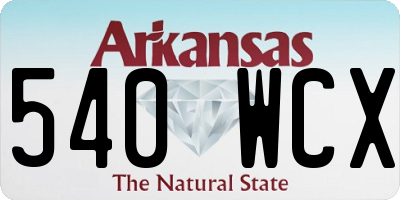 AR license plate 540WCX