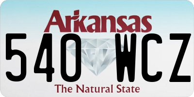 AR license plate 540WCZ