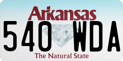 AR license plate 540WDA