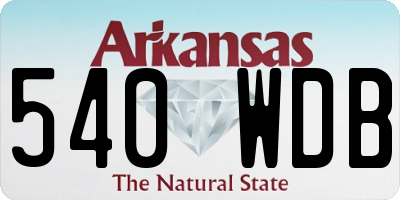 AR license plate 540WDB