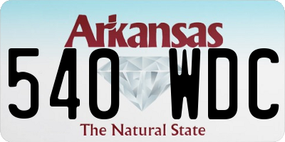 AR license plate 540WDC