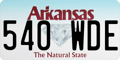 AR license plate 540WDE