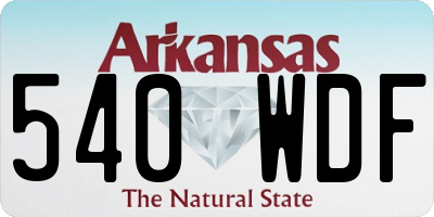 AR license plate 540WDF