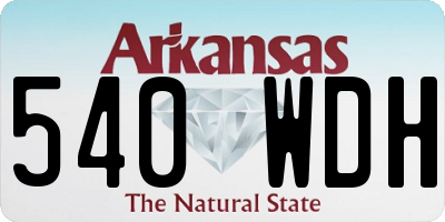 AR license plate 540WDH