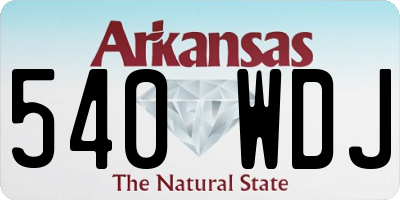 AR license plate 540WDJ