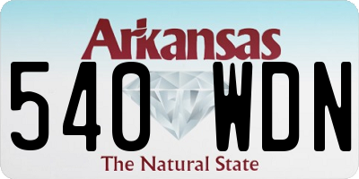AR license plate 540WDN