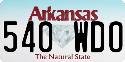 AR license plate 540WDO