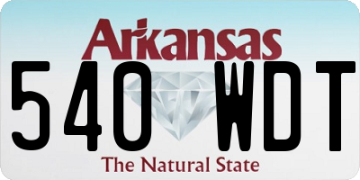 AR license plate 540WDT