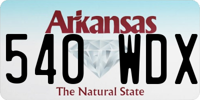 AR license plate 540WDX