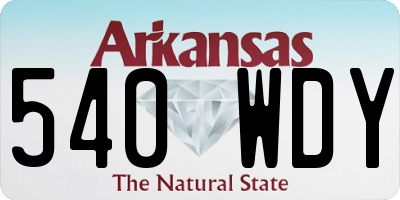 AR license plate 540WDY