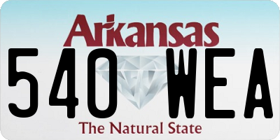 AR license plate 540WEA