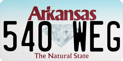 AR license plate 540WEG