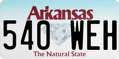 AR license plate 540WEH