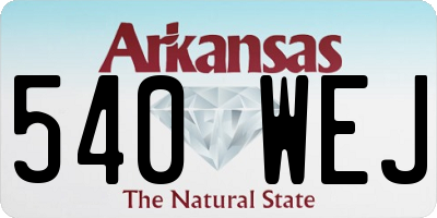 AR license plate 540WEJ