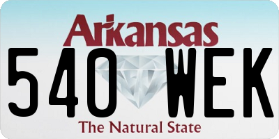 AR license plate 540WEK