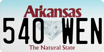 AR license plate 540WEN