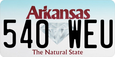 AR license plate 540WEU