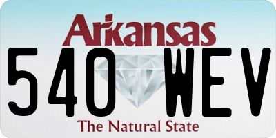 AR license plate 540WEV