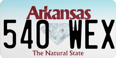 AR license plate 540WEX