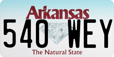 AR license plate 540WEY