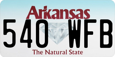 AR license plate 540WFB
