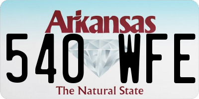 AR license plate 540WFE