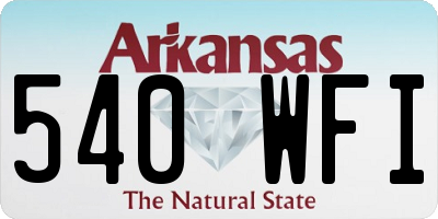 AR license plate 540WFI