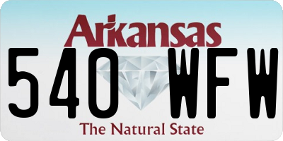 AR license plate 540WFW