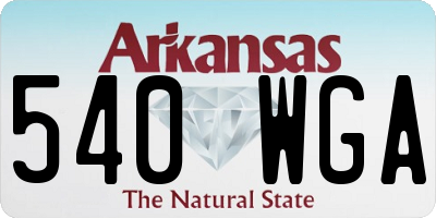 AR license plate 540WGA