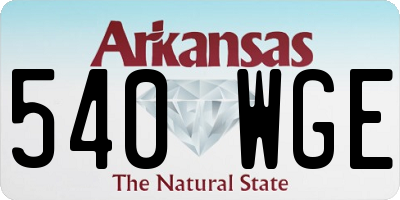 AR license plate 540WGE