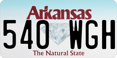 AR license plate 540WGH