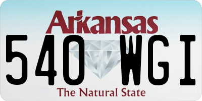 AR license plate 540WGI