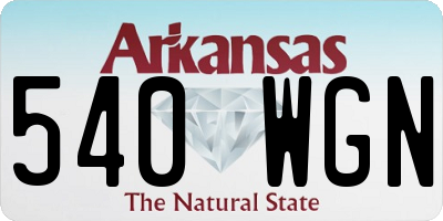 AR license plate 540WGN
