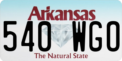 AR license plate 540WGO