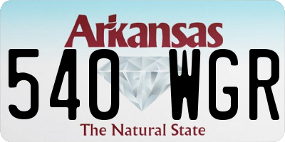 AR license plate 540WGR