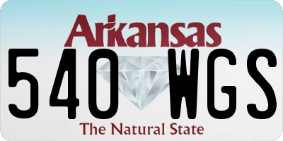 AR license plate 540WGS
