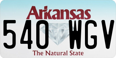 AR license plate 540WGV