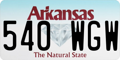 AR license plate 540WGW