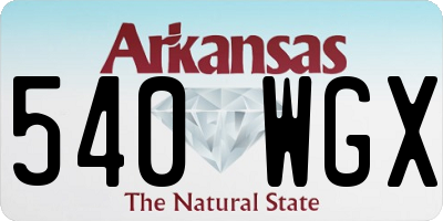 AR license plate 540WGX