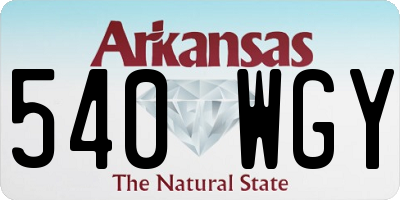 AR license plate 540WGY